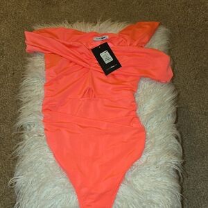 Fashion Nova Bright Coral Kids Bodysuit